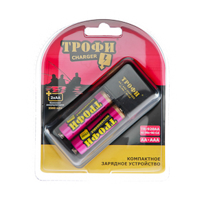 Трофи TR-920 AA компактное+2 HR6 2500mAh (6/24/768)
